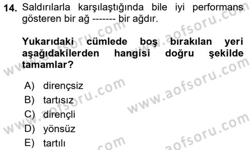 Sosyal Ağ Analizi Dersi 2021 - 2022 Yılı (Vize) Ara Sınav Soruları 14. Soru