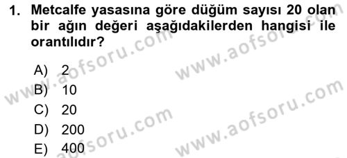 Sosyal Ağ Analizi Dersi 2021 - 2022 Yılı (Final) Dönem Sonu Sınav Soruları 1. Soru