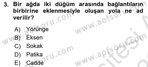 Sosyal Ağ Analizi Dersi 2021 - 2022 Yılı Yaz Okulu Sınav Soruları 3. Soru