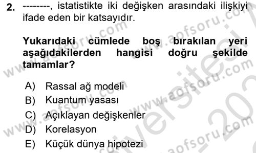 Sosyal Ağ Analizi Dersi 2022 - 2023 Yılı Yaz Okulu Sınav Soruları 2. Soru