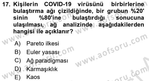 Sosyal Ağ Analizi Dersi 2023 - 2024 Yılı (Vize) Ara Sınav Soruları 17. Soru