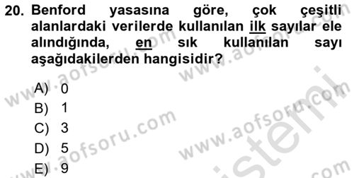 Sosyal Ağ Analizi Dersi 2023 - 2024 Yılı (Vize) Ara Sınav Soruları 20. Soru