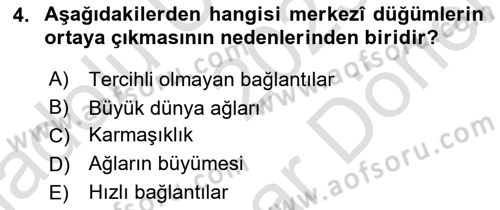 Sosyal Ağ Analizi Dersi 2023 - 2024 Yılı (Final) Dönem Sonu Sınav Soruları 4. Soru
