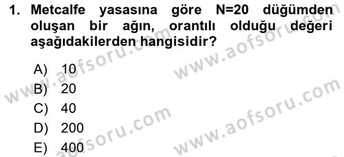 Sosyal Ağ Analizi Dersi 2024 - 2025 Yılı (Vize) Ara Sınav Soruları 1. Soru