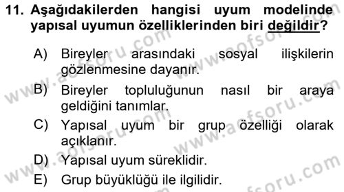 Sosyal Ağ Analizi Dersi 2024 - 2025 Yılı Yaz Okulu Sınav Soruları 11. Soru