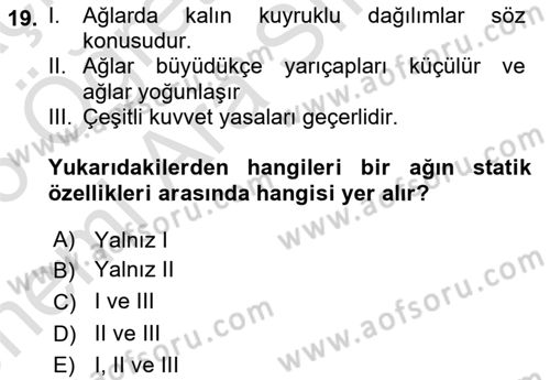 Sosyal Ağ Analizi Dersi 2025 - 2026 Yılı (Vize) Ara Sınav Soruları 19. Soru