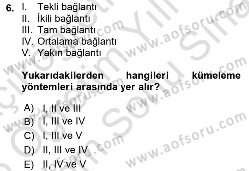 Sosyal Ağ Analizi Dersi 2025 - 2026 Yılı (Final) Dönem Sonu Sınav Soruları 6. Soru