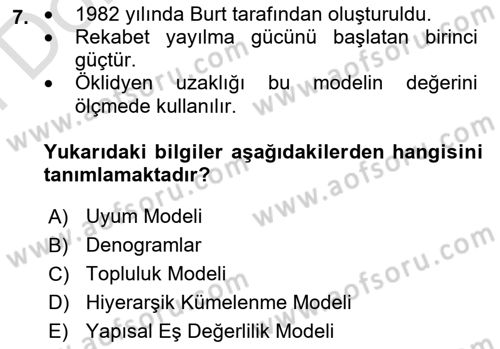 Sosyal Ağ Analizi Dersi 2025 - 2026 Yılı (Final) Dönem Sonu Sınav Soruları 7. Soru