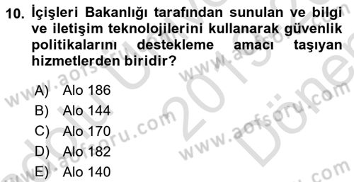Bilgi Toplumu Ve E-Devlet Dersi 2019 - 2020 Yılı (Final) Dönem Sonu Sınav Soruları 10. Soru