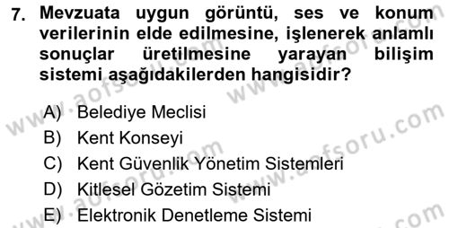 Bilgi Toplumu Ve E-Devlet Dersi 2019 - 2020 Yılı (Final) Dönem Sonu Sınav Soruları 7. Soru