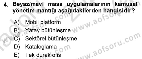 Bilgi Toplumu Ve E-Devlet Dersi 2020 - 2021 Yılı Yaz Okulu Sınavı 4. Soru