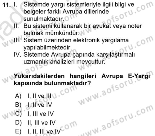 Bilgi Toplumu Ve E-Devlet Dersi 2021 - 2022 Yılı (Vize) Ara Sınav Soruları 11. Soru