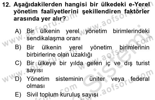Bilgi Toplumu Ve E-Devlet Dersi 2021 - 2022 Yılı (Final) Dönem Sonu Sınav Soruları 12. Soru