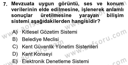 Bilgi Toplumu Ve E-Devlet Dersi 2021 - 2022 Yılı (Final) Dönem Sonu Sınav Soruları 7. Soru