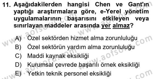 Bilgi Toplumu Ve E-Devlet Dersi 2021 - 2022 Yılı Yaz Okulu Sınav Soruları 11. Soru