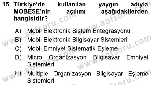 Bilgi Toplumu Ve E-Devlet Dersi 2021 - 2022 Yılı Yaz Okulu Sınav Soruları 15. Soru