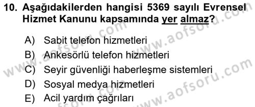Bilgi Toplumu Ve E-Devlet Dersi 2022 - 2023 Yılı (Vize) Ara Sınav Soruları 10. Soru