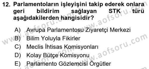 Bilgi Toplumu Ve E-Devlet Dersi 2022 - 2023 Yılı (Vize) Ara Sınav Soruları 12. Soru