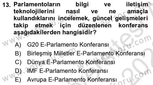 Bilgi Toplumu Ve E-Devlet Dersi 2022 - 2023 Yılı (Vize) Ara Sınav Soruları 13. Soru