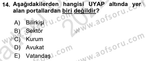 Bilgi Toplumu Ve E-Devlet Dersi 2022 - 2023 Yılı (Vize) Ara Sınav Soruları 14. Soru