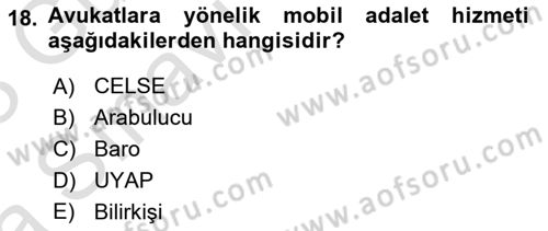 Bilgi Toplumu Ve E-Devlet Dersi 2022 - 2023 Yılı (Vize) Ara Sınav Soruları 18. Soru