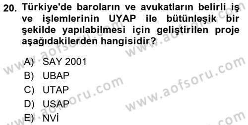 Bilgi Toplumu Ve E-Devlet Dersi 2022 - 2023 Yılı (Vize) Ara Sınav Soruları 20. Soru