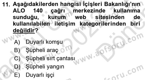 Bilgi Toplumu Ve E-Devlet Dersi 2022 - 2023 Yılı (Final) Dönem Sonu Sınav Soruları 11. Soru