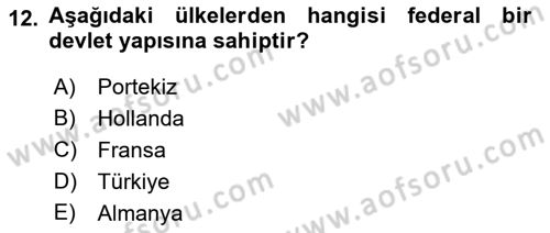 Bilgi Toplumu Ve E-Devlet Dersi 2022 - 2023 Yılı (Final) Dönem Sonu Sınavı 12. Soru