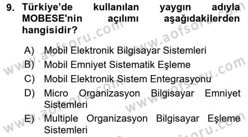 Bilgi Toplumu Ve E-Devlet Dersi 2022 - 2023 Yılı (Final) Dönem Sonu Sınavı 9. Soru