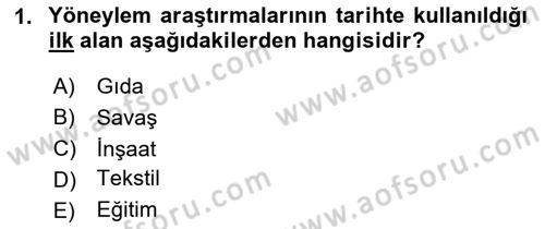 Yöneylem Araştırması Dersi 2020 - 2021 Yılı Yaz Okulu Sınav Soruları 1. Soru