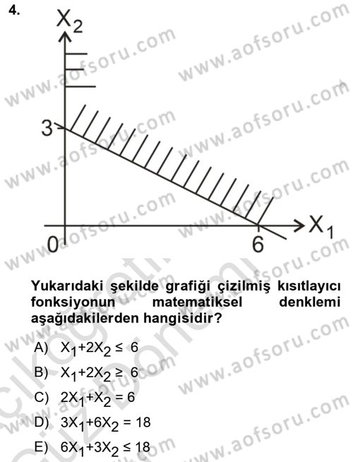 Yöneylem Araştırması Dersi 2022 - 2023 Yılı (Vize) Ara Sınav Soruları 4. Soru