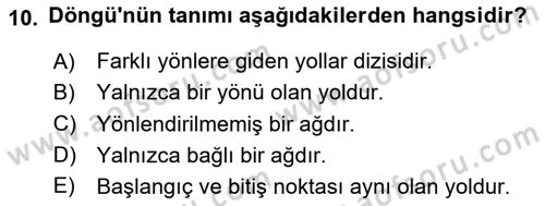 Yöneylem Araştırması Dersi 2025 - 2026 Yılı (Final) Dönem Sonu Sınav Soruları 10. Soru