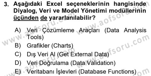 Karar Destek Sistemleri Dersi 2018 - 2019 Yılı (Final) Dönem Sonu Sınav Soruları 3. Soru