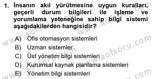 Karar Destek Sistemleri Dersi 2018 - 2019 Yılı Yaz Okulu Sınav Soruları 1. Soru
