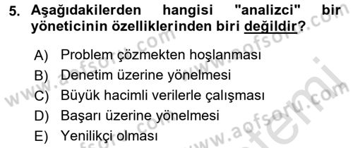 Karar Destek Sistemleri Dersi 2021 - 2022 Yılı (Vize) Ara Sınav Soruları 5. Soru