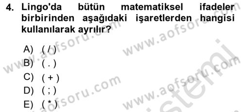 Karar Destek Sistemleri Dersi 2021 - 2022 Yılı Yaz Okulu Sınav Soruları 4. Soru