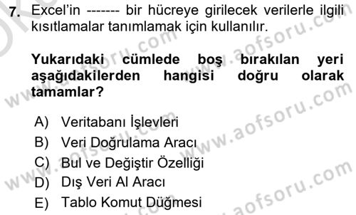 Karar Destek Sistemleri Dersi 2022 - 2023 Yılı Yaz Okulu Sınav Soruları 7. Soru