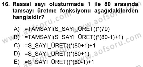 Karar Destek Sistemleri Dersi 2023 - 2024 Yılı (Final) Dönem Sonu Sınav Soruları 16. Soru