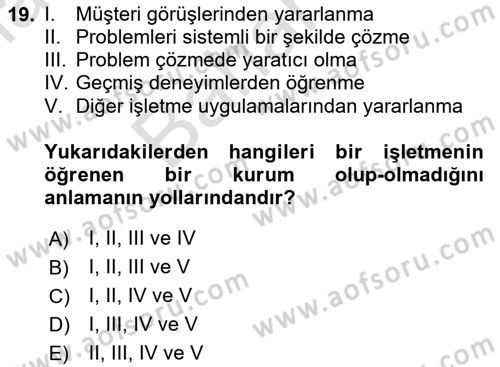 Karar Destek Sistemleri Dersi 2023 - 2024 Yılı (Final) Dönem Sonu Sınav Soruları 19. Soru