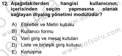 Karar Destek Sistemleri Dersi 2024 - 2025 Yılı (Vize) Ara Sınav Soruları 12. Soru