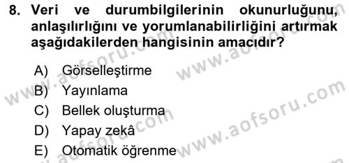 Karar Destek Sistemleri Dersi 2025 - 2026 Yılı (Final) Dönem Sonu Sınav Soruları 8. Soru