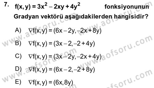Karar Modelleri Dersi 2018 - 2019 Yılı (Final) Dönem Sonu Sınav Soruları 7. Soru