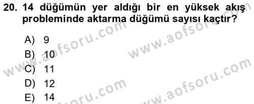 Karar Modelleri Dersi 2018 - 2019 Yılı Yaz Okulu Sınav Soruları 20. Soru