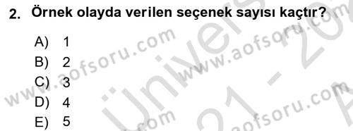 Karar Modelleri Dersi 2021 - 2022 Yılı (Vize) Ara Sınav Soruları 2. Soru