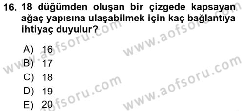 Karar Modelleri Dersi 2021 - 2022 Yılı Yaz Okulu Sınav Soruları 16. Soru