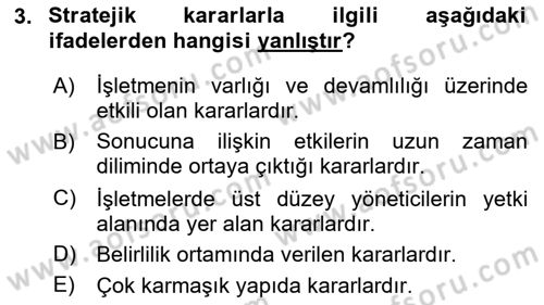 Karar Modelleri Dersi 2022 - 2023 Yılı Yaz Okulu Sınav Soruları 3. Soru