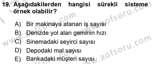 Karar Modelleri Dersi 2023 - 2024 Yılı (Final) Dönem Sonu Sınav Soruları 19. Soru