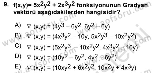 Karar Modelleri Dersi 2023 - 2024 Yılı (Final) Dönem Sonu Sınav Soruları 9. Soru