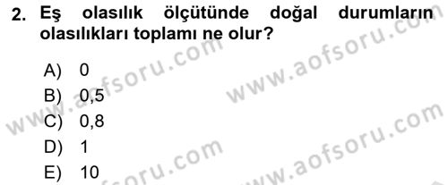 Karar Modelleri Dersi 2024 - 2025 Yılı (Final) Dönem Sonu Sınav Soruları 2. Soru