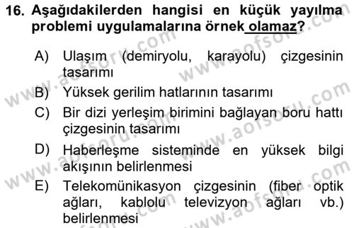 Karar Modelleri Dersi 2024 - 2025 Yılı Yaz Okulu Sınav Soruları 16. Soru